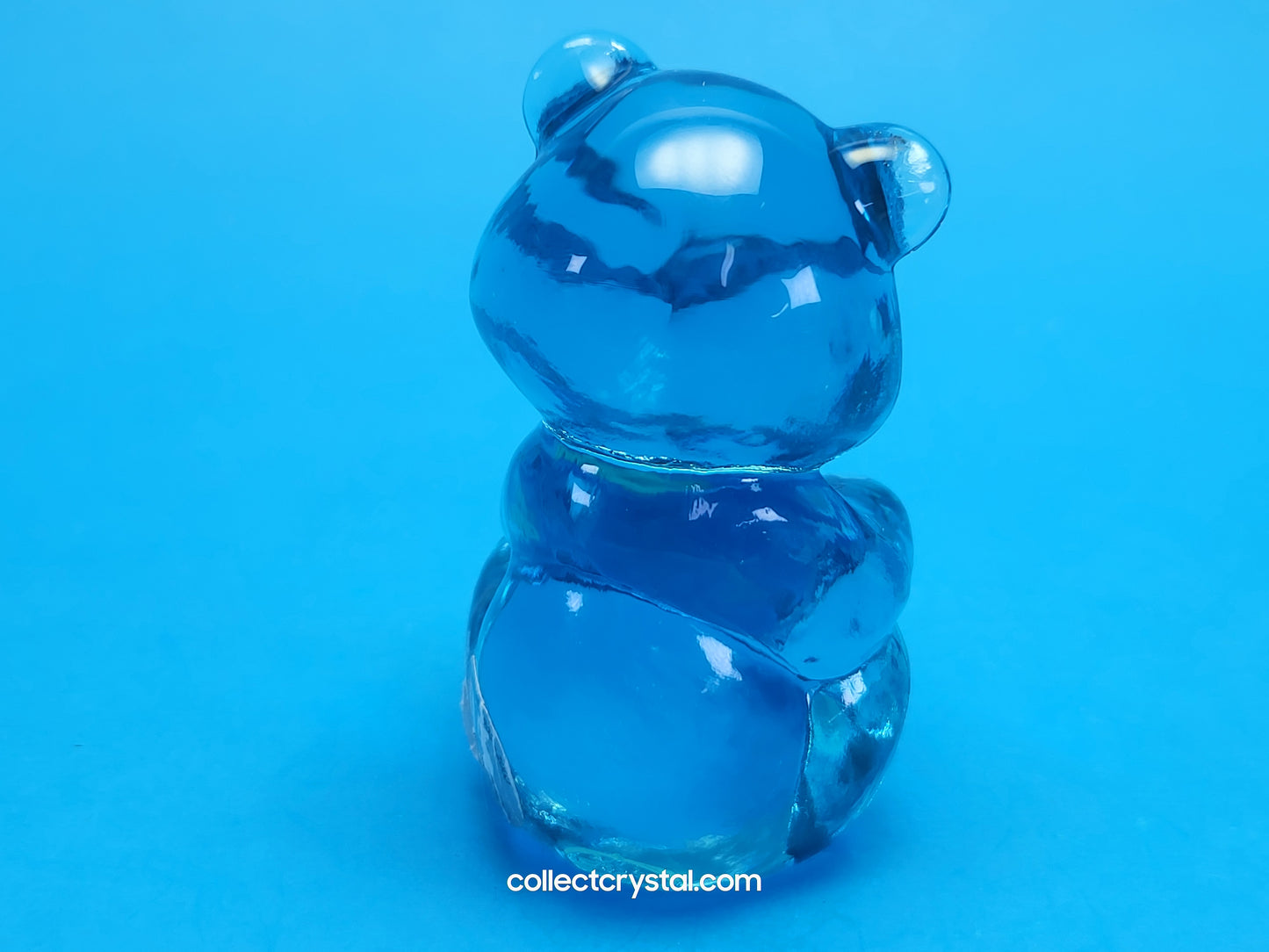 Fenton Bear Mini Small Figurine - Art Glass Cobalt Blue Miniature Sitting