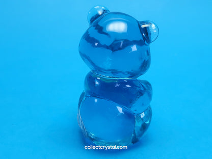 Fenton Bear Mini Small Figurine - Art Glass Cobalt Blue Miniature Sitting