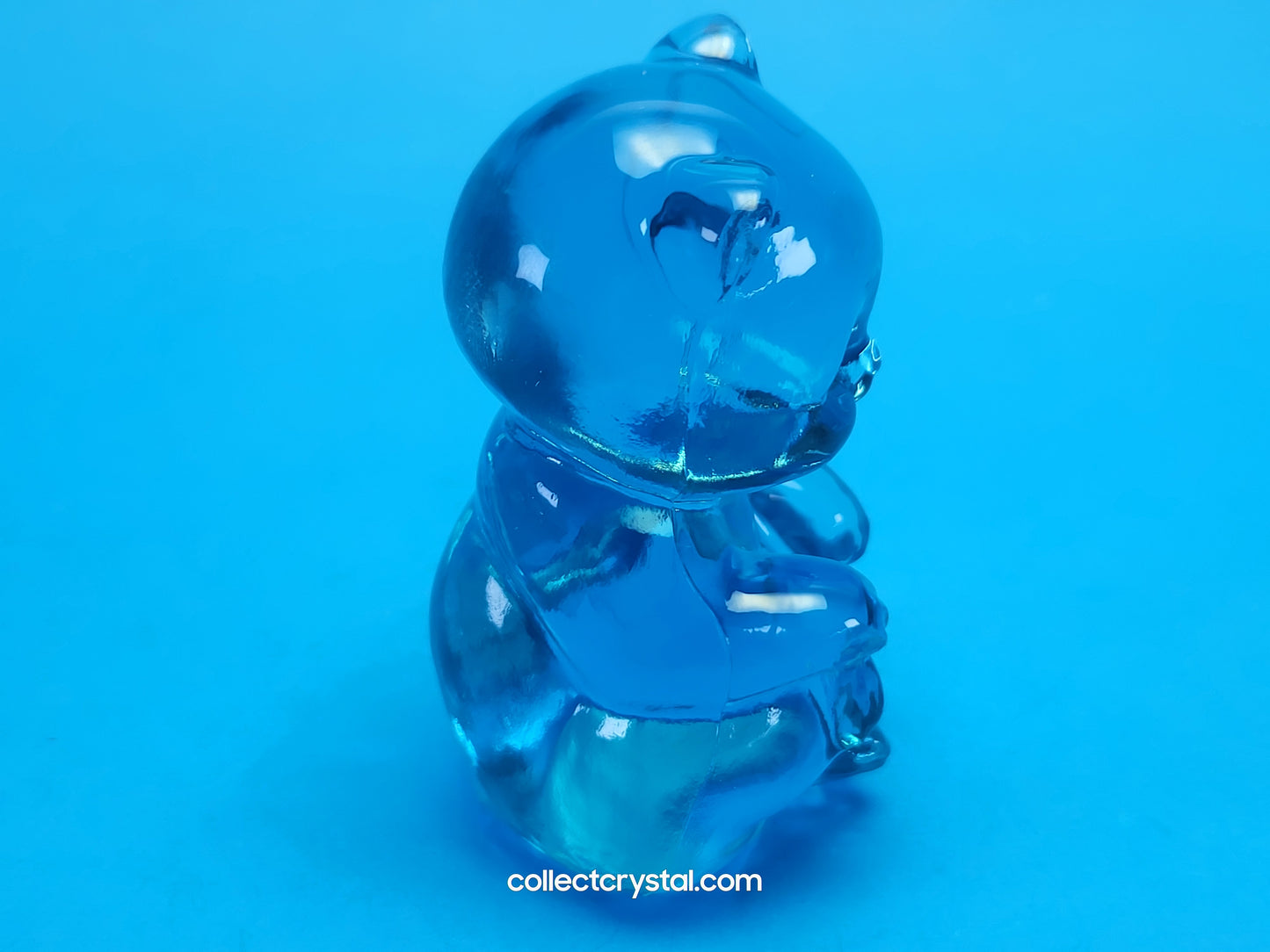 Fenton Bear Mini Small Figurine - Art Glass Cobalt Blue Miniature Sitting