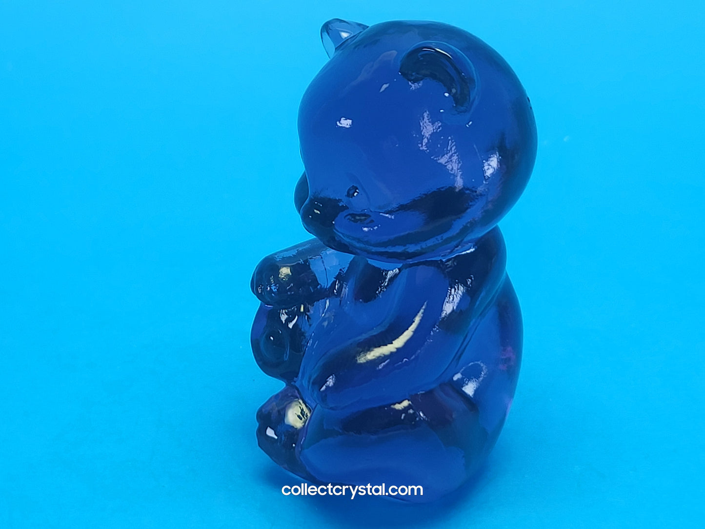 Fenton Bear Mini Small Figurine - Art Glass purple Miniature Sitting