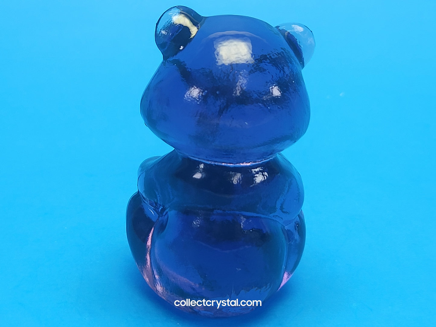 Fenton Bear Mini Small Figurine - Art Glass purple Miniature Sitting