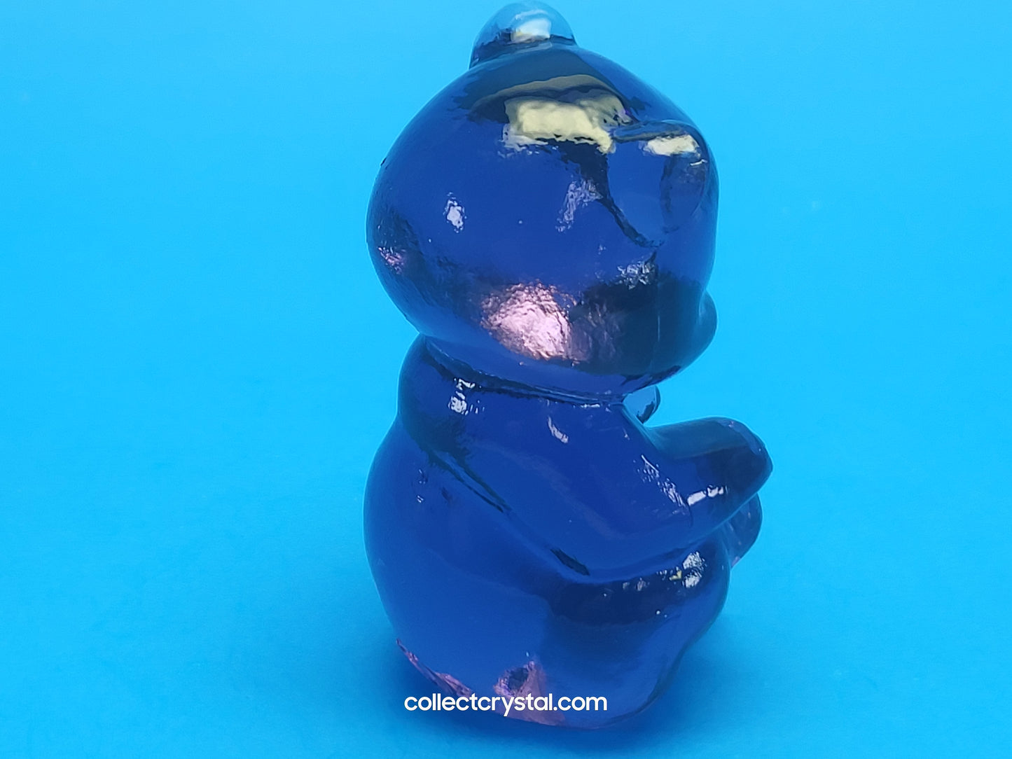 Fenton Bear Mini Small Figurine - Art Glass purple Miniature Sitting