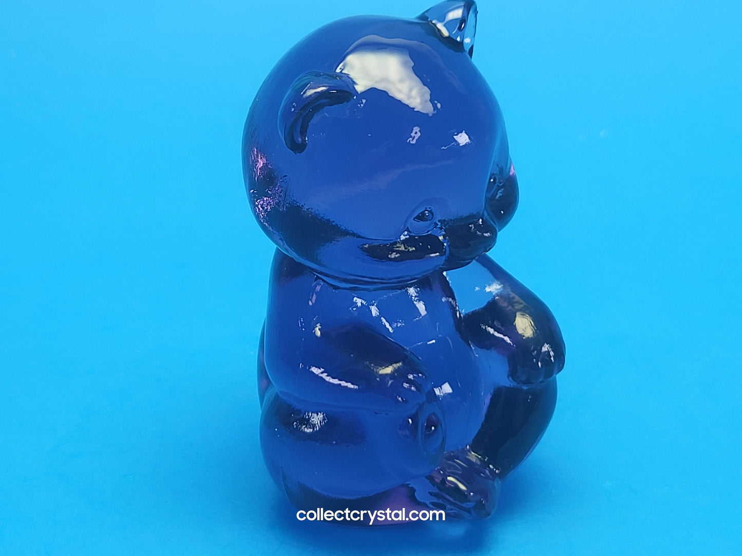 Fenton Bear Mini Small Figurine - Art Glass purple Miniature Sitting