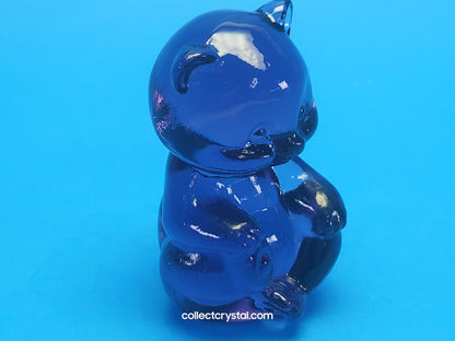 Fenton Bear Mini Small Figurine - Art Glass purple Miniature Sitting