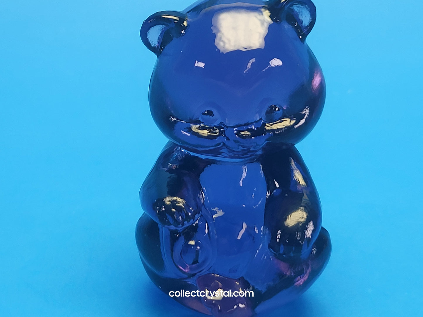 Fenton Bear Mini Small Figurine - Art Glass purple Miniature Sitting