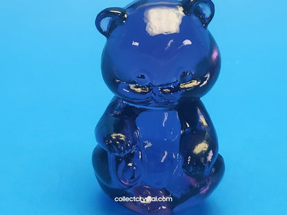 Fenton Bear Mini Small Figurine - Art Glass purple Miniature Sitting