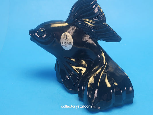 Fenton Black Koi Fish Under the Sea Marine Life # 5276 HK