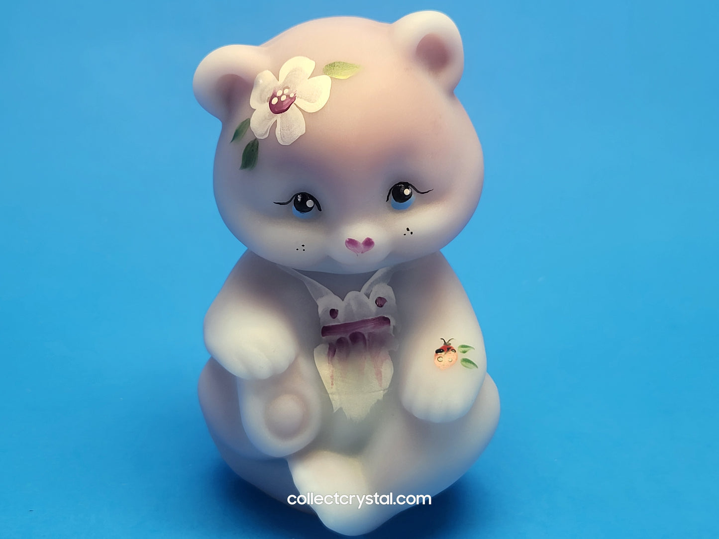 Fenton Sitting Bear ~ Limited Edition ~ Blue Burmese hand painted by Kitty Riley