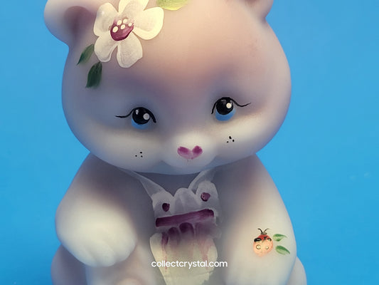 Fenton Sitting Bear ~ Limited Edition ~ Blue Burmese hand painted by Kitty Riley