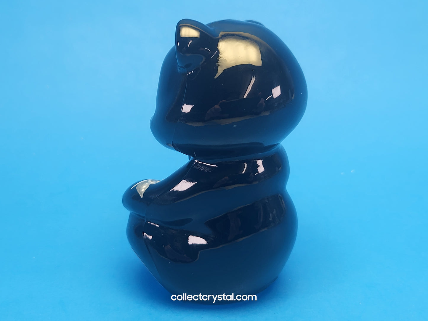 Fenton Glass Black Bear sitting Figurine Hand Painted
