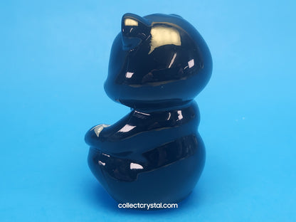Fenton Glass Black Bear sitting Figurine Hand Painted