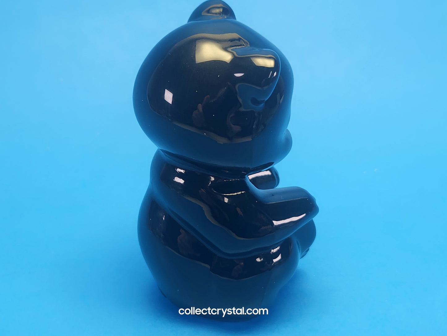 Fenton Glass Black Bear sitting Figurine Hand Painted