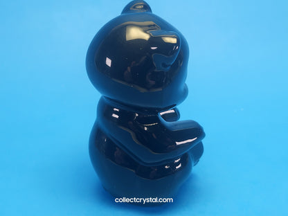 Fenton Glass Black Bear sitting Figurine Hand Painted