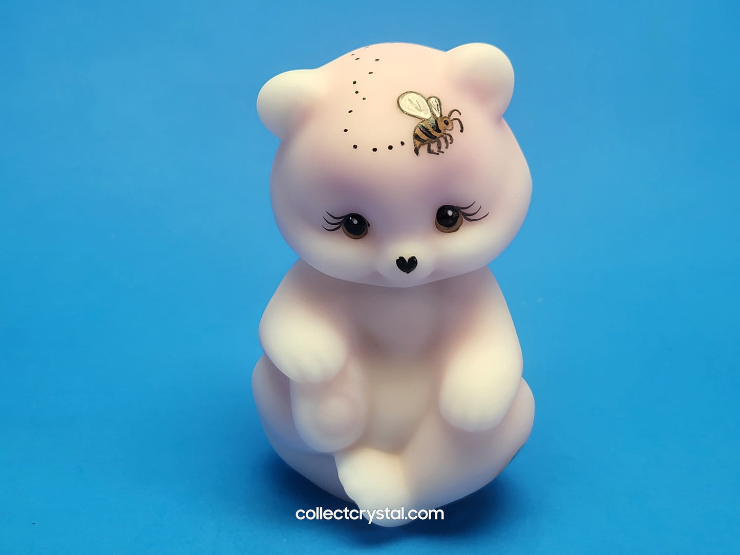 Fenton Roseline sitting Bear Hand Painted by N. Beck BEE MINE for Valentines