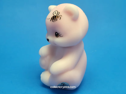 Fenton Roseline sitting Bear Hand Painted by N. Beck BEE MINE for Valentines