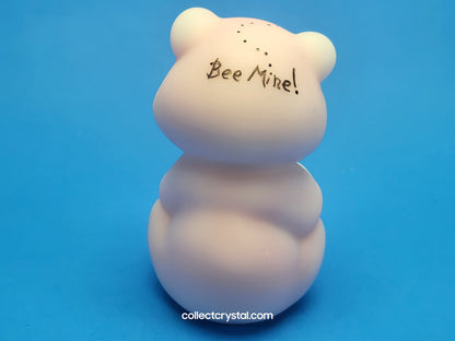 Fenton Roseline sitting Bear Hand Painted by N. Beck BEE MINE for Valentines