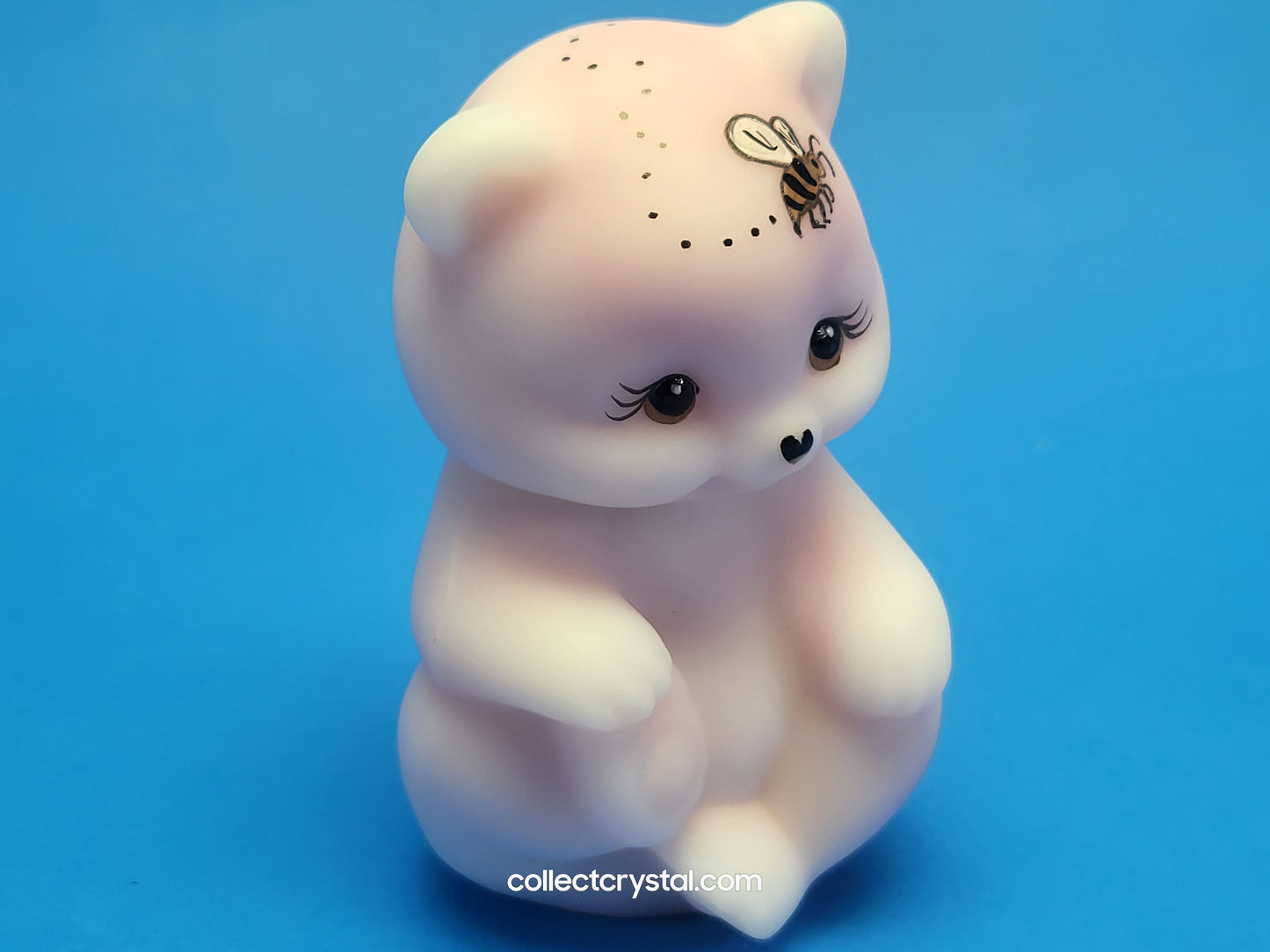 Fenton Roseline sitting Bear Hand Painted by N. Beck BEE MINE for Valentines