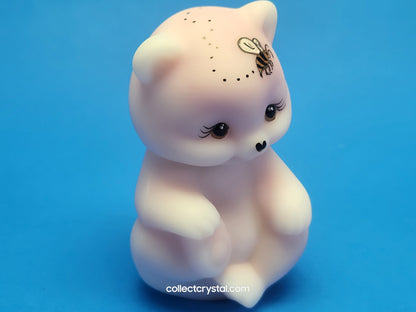 Fenton Roseline sitting Bear Hand Painted by N. Beck BEE MINE for Valentines