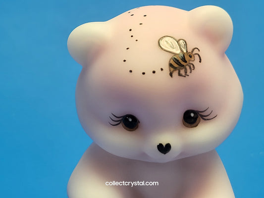 Fenton Roseline sitting Bear Hand Painted by N. Beck BEE MINE for Valentines