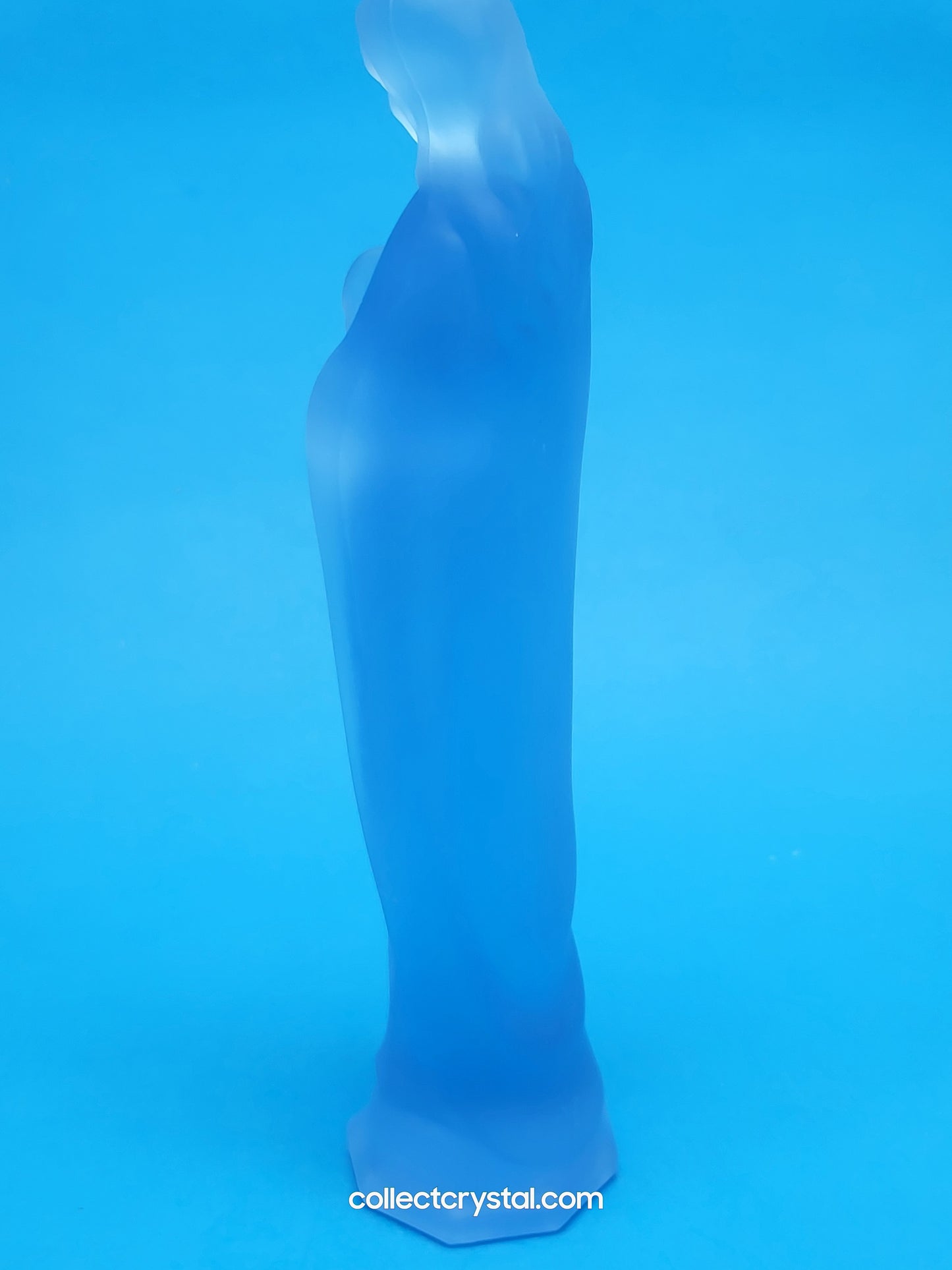 MOSSER Glass Religious Blue Satin  Virgin Mary 7" Figurine