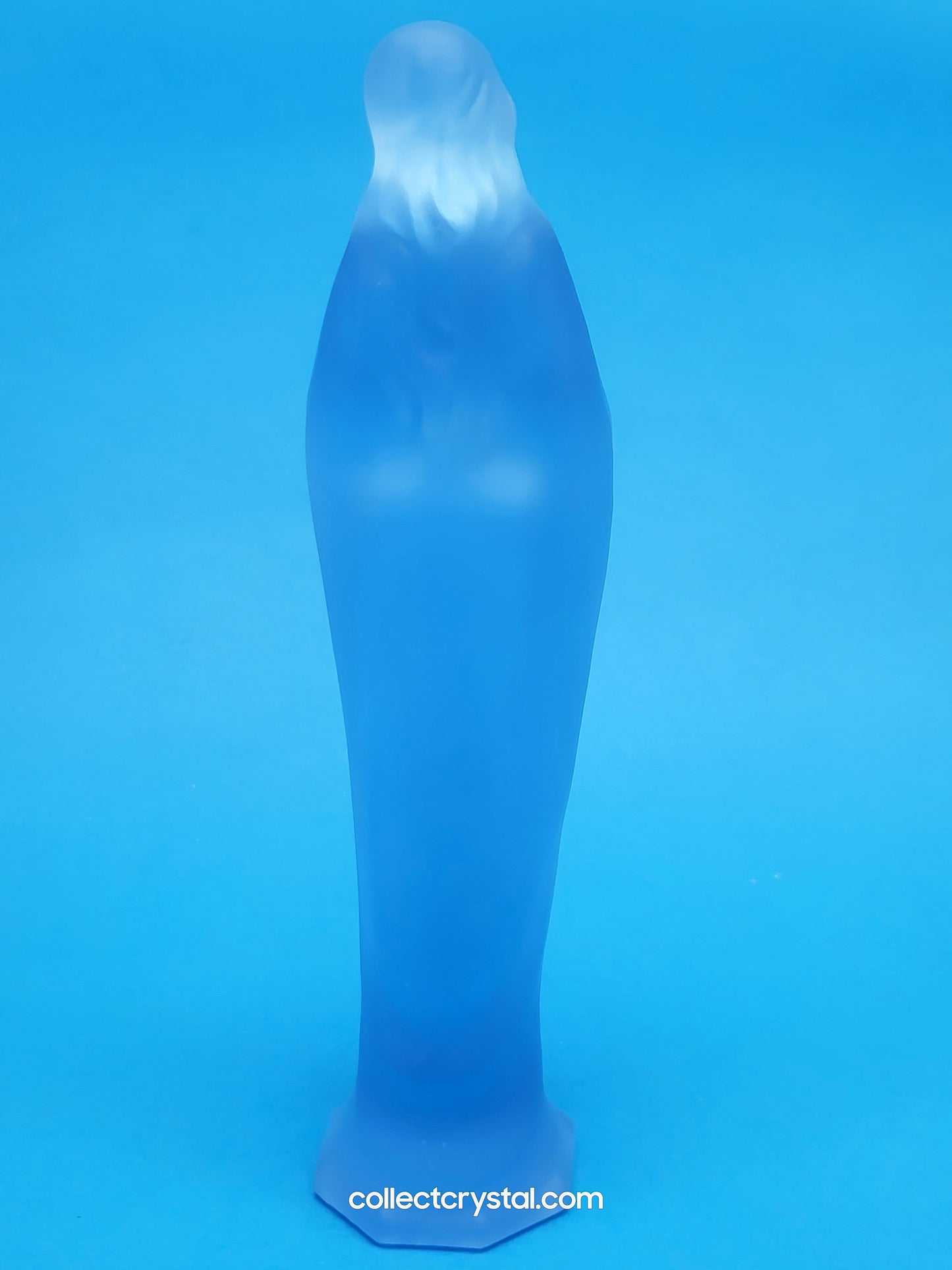 MOSSER Glass Religious Blue Satin  Virgin Mary 7" Figurine