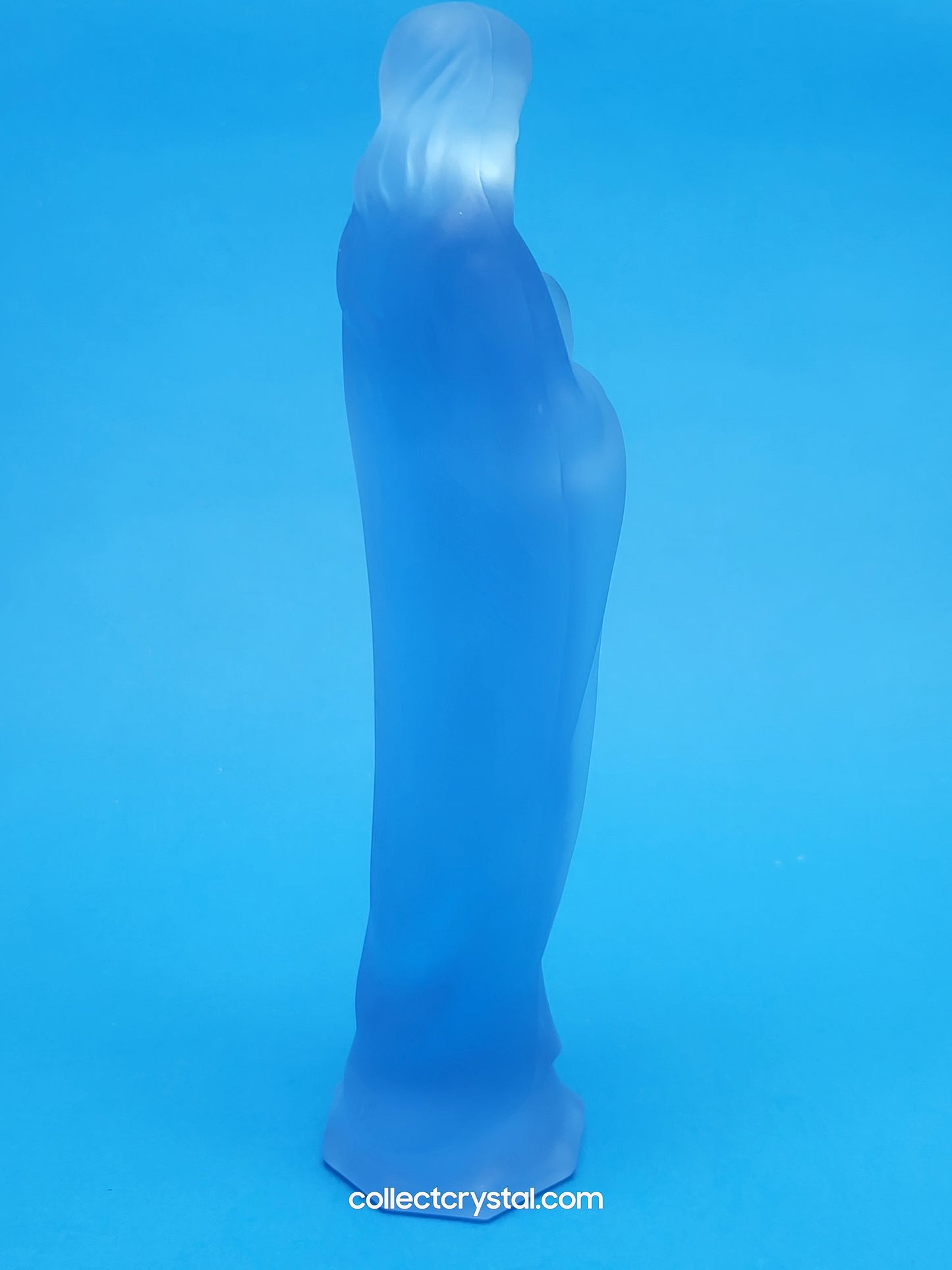 MOSSER Glass Religious Blue Satin  Virgin Mary 7" Figurine
