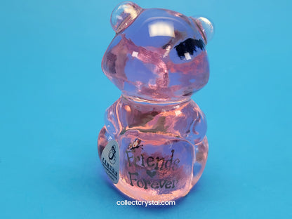 Fenton Bear Pink Hugs 4 you, in box  signed  Art Glass Sitting Bear Friends Forever