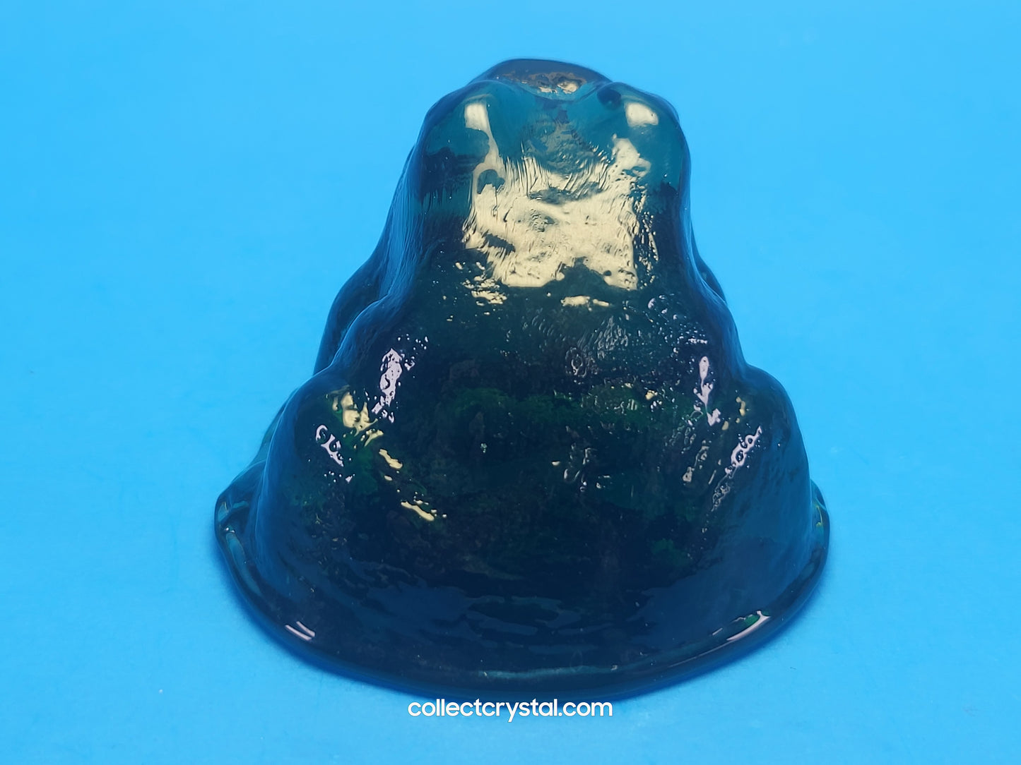 Wilkerson Frog Art Glass Dark Green 2"T x2 3/4"w shifts Toad Uranium