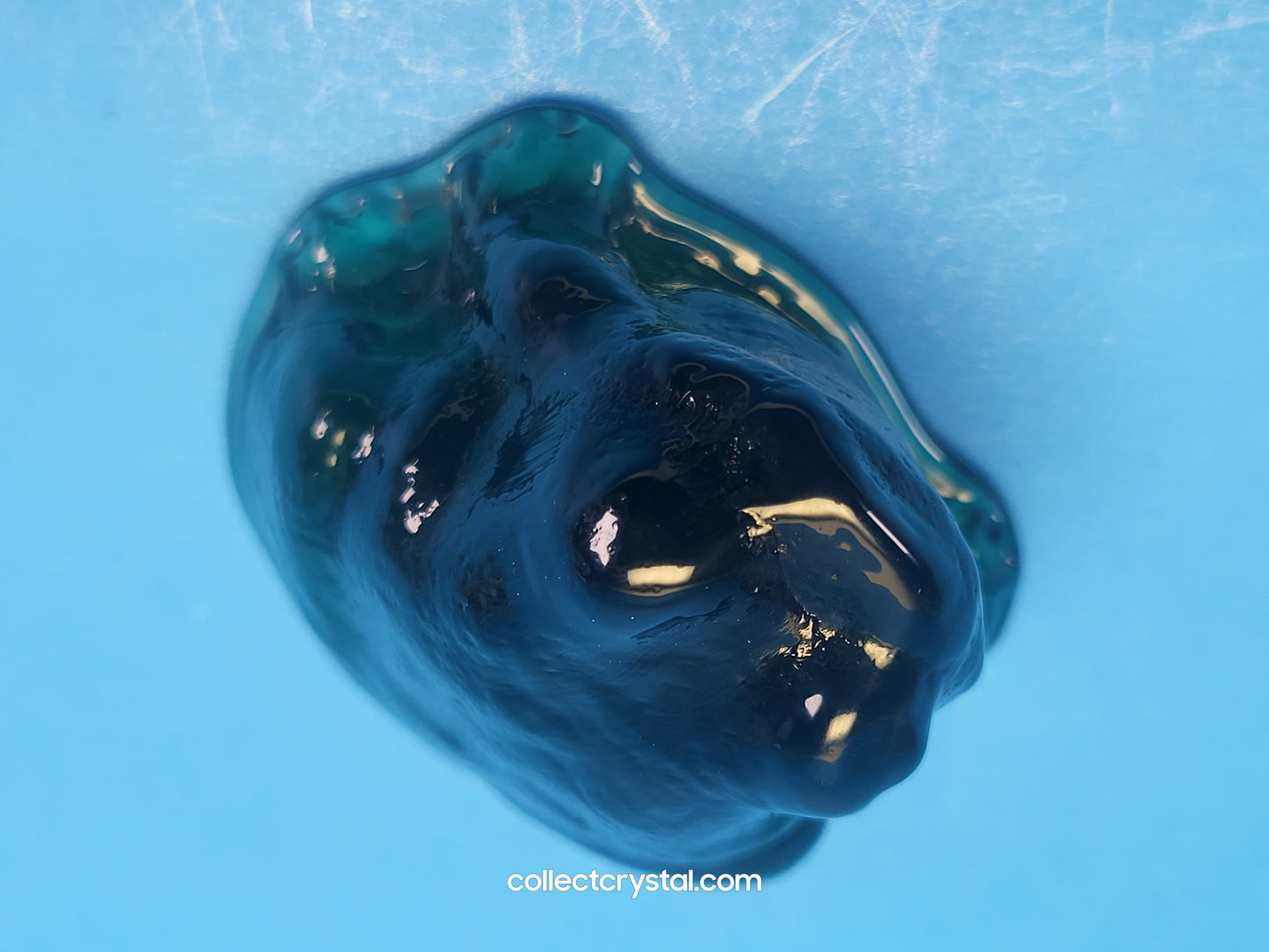 Wilkerson Frog Art Glass Dark Green 2"T x2 3/4"w shifts Toad Uranium