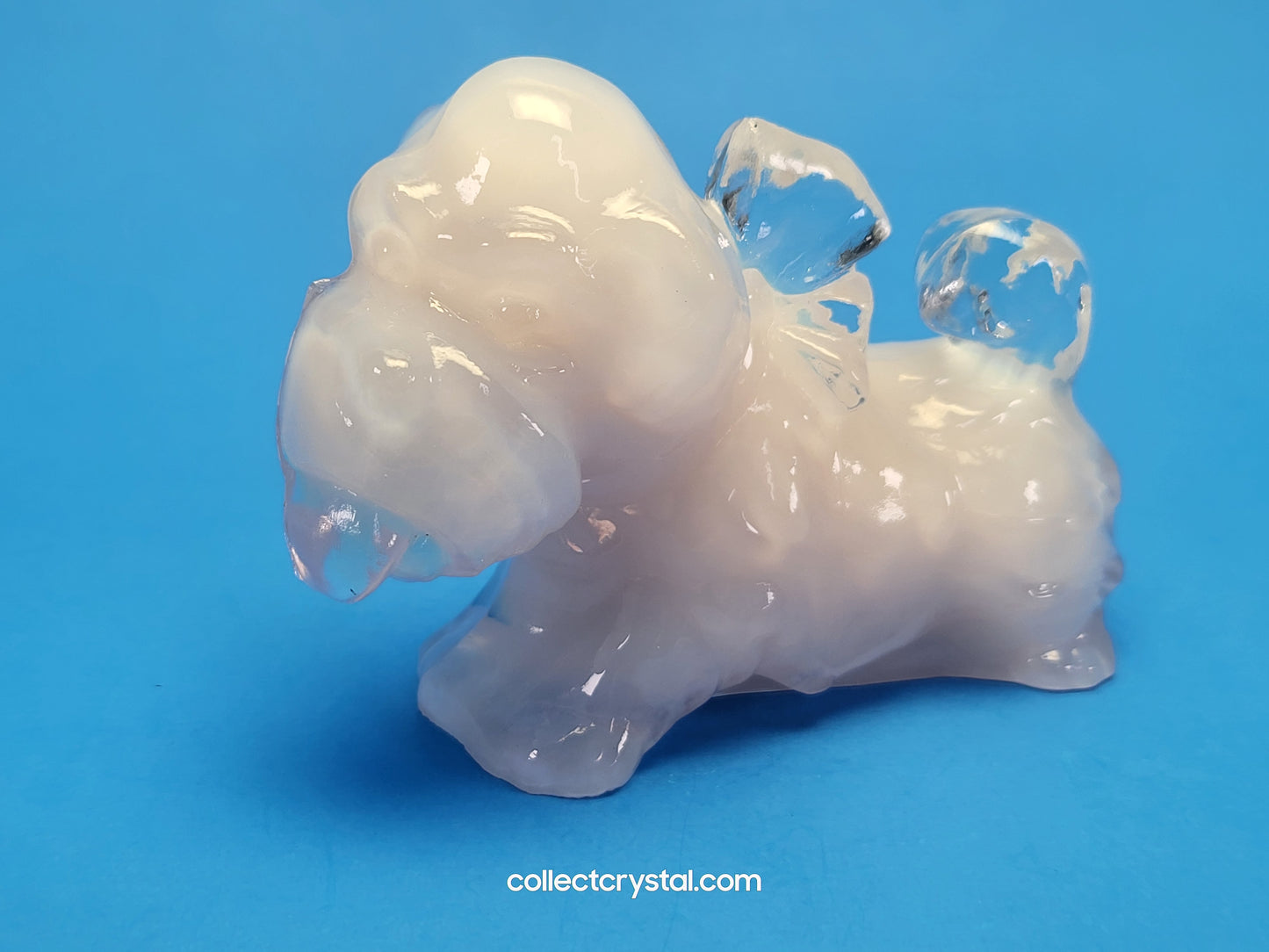 Boyd Art Glass Parlour Pup Terrier Pink GLOWS