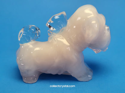 Boyd Art Glass Parlour Pup Terrier Pink GLOWS