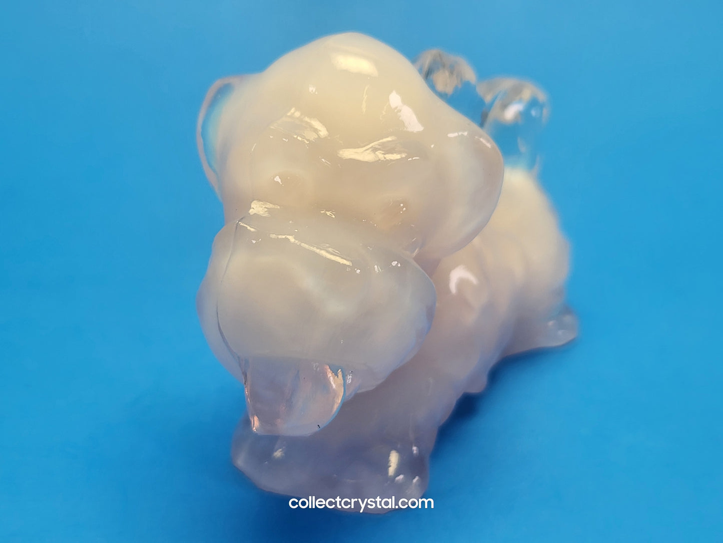 Boyd Art Glass Parlour Pup Terrier Pink GLOWS
