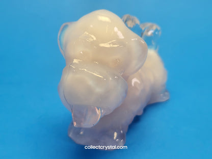 Boyd Art Glass Parlour Pup Terrier Pink GLOWS