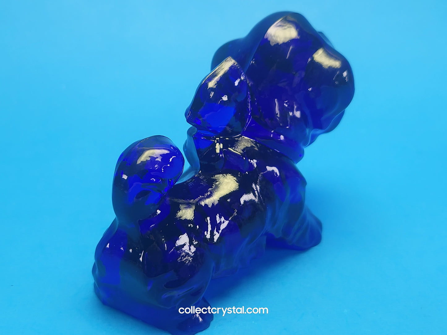 Boyd Art Glass Parlour Pup Terrier Cobalt Blue