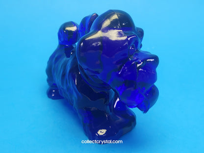 Boyd Art Glass Parlour Pup Terrier Cobalt Blue