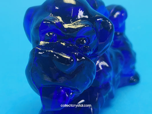 Boyd Art Glass Parlour Pup Terrier Cobalt Blue