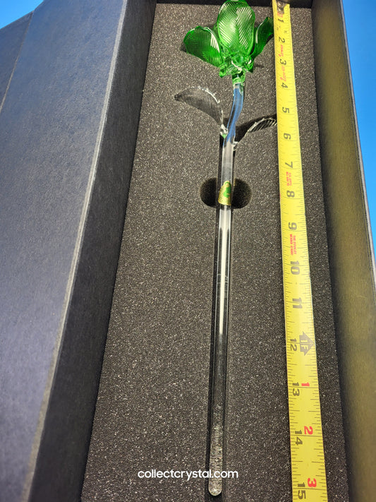 Waterford Crystal FLEUROLOGY 2021 Green Rose 14 1/2" mint in Box # 40026268