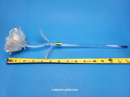 Waterford Crystal FLEUROLOGY 2010 White Rose 14 1/2" mint in Box # 1050336