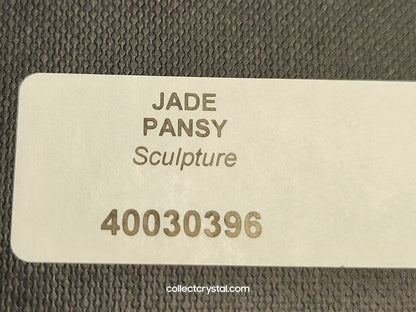 WATERFORD 2015 CRYSTAL FLEUROLOGY JADE PANSY FLOWER 11” Sculpture # 40030396