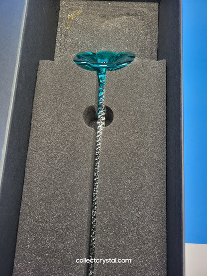 WATERFORD 2015 CRYSTAL FLEUROLOGY JADE PANSY FLOWER 11” Sculpture # 40030396