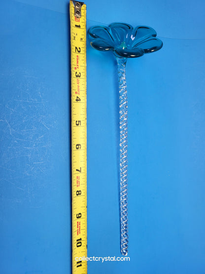 WATERFORD 2015 CRYSTAL FLEUROLOGY JADE PANSY FLOWER 11” Sculpture # 40030396