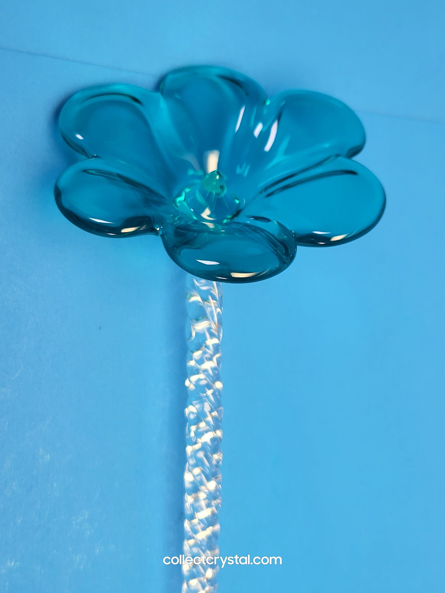 WATERFORD 2015 CRYSTAL FLEUROLOGY JADE PANSY FLOWER 11” Sculpture # 40030396