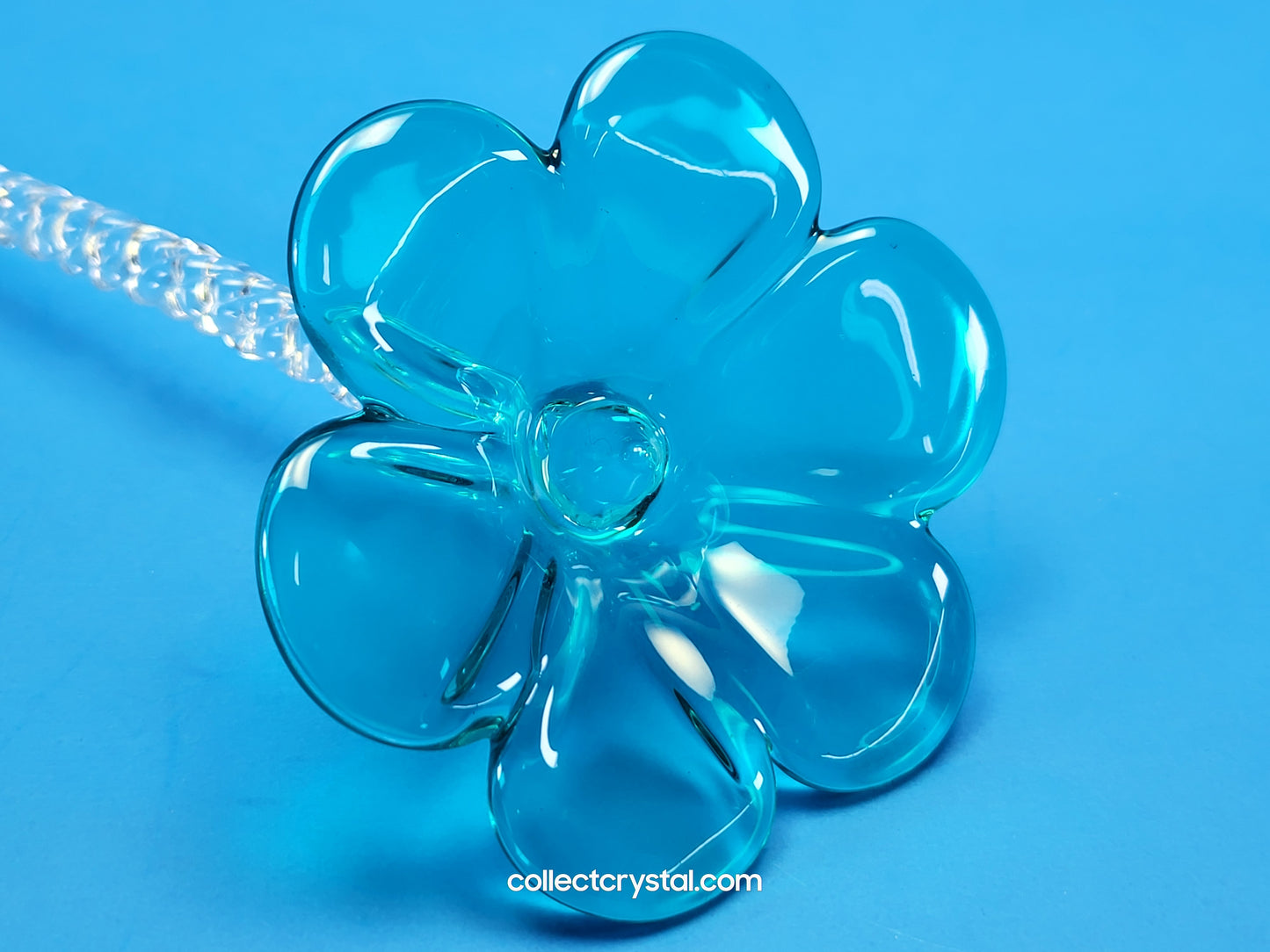 WATERFORD 2015 CRYSTAL FLEUROLOGY JADE PANSY FLOWER 11” Sculpture # 40030396