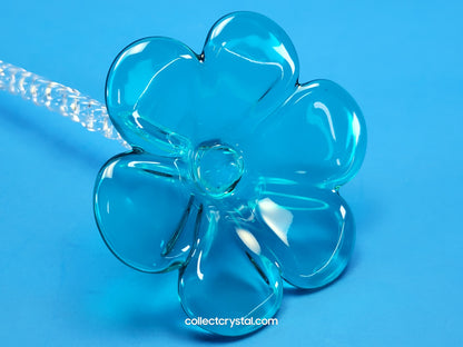 WATERFORD 2015 CRYSTAL FLEUROLOGY JADE PANSY FLOWER 11” Sculpture # 40030396