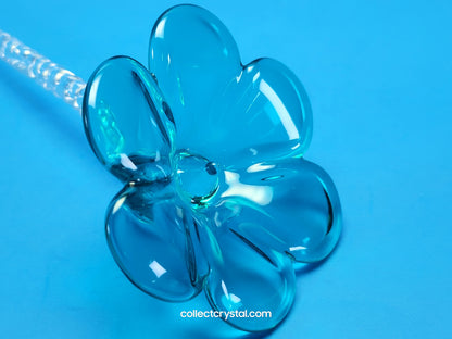 WATERFORD 2015 CRYSTAL FLEUROLOGY JADE PANSY FLOWER 11” Sculpture # 40030396