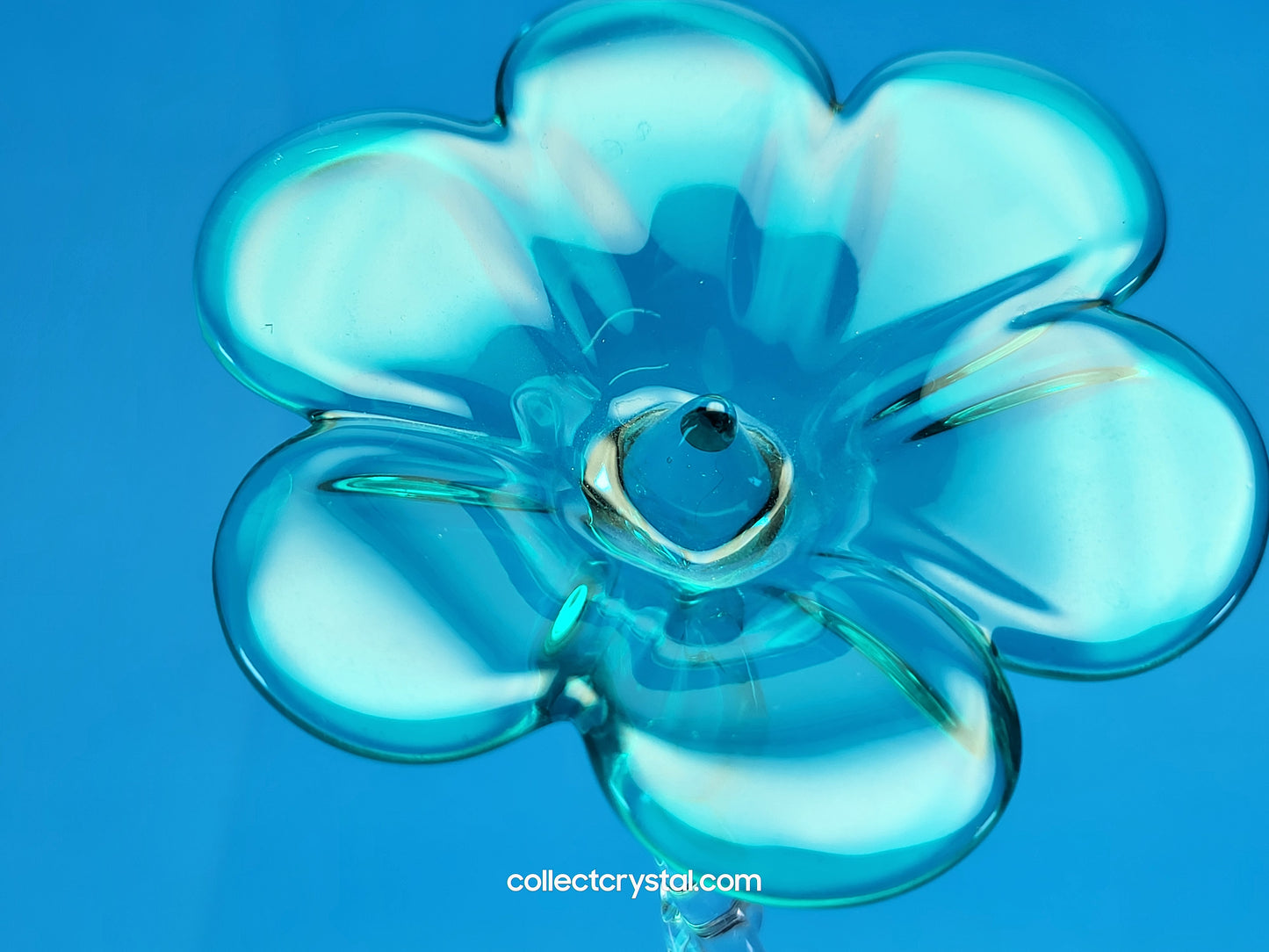 WATERFORD 2015 CRYSTAL FLEUROLOGY JADE PANSY FLOWER 11” Sculpture # 40030396