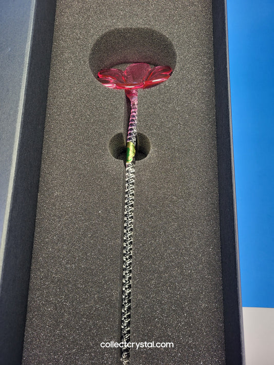 WATERFORD 2015 CRYSTAL FLEUROLOGY Pink PANSY FLOWER 11” Sculpture # 40030400