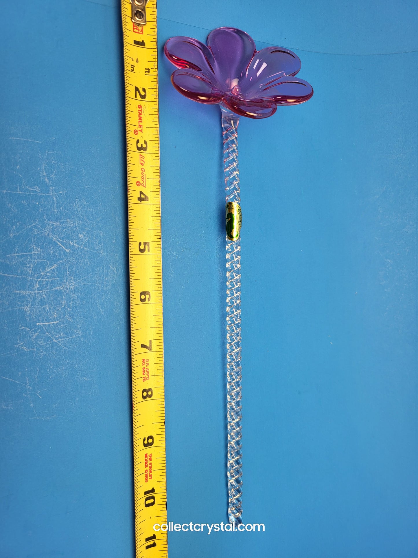 WATERFORD 2015 CRYSTAL FLEUROLOGY Pink PANSY FLOWER 11” Sculpture # 40030400