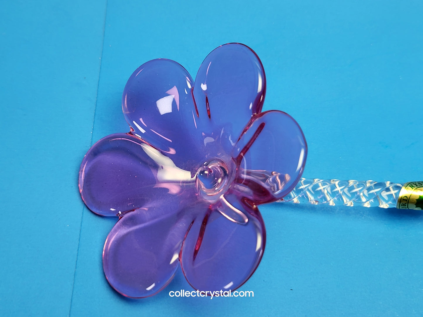 WATERFORD 2015 CRYSTAL FLEUROLOGY Pink PANSY FLOWER 11” Sculpture # 40030400