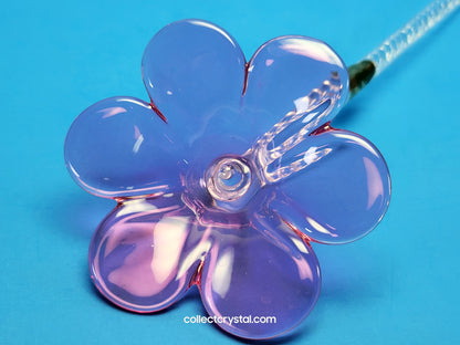 WATERFORD 2015 CRYSTAL FLEUROLOGY Pink PANSY FLOWER 11” Sculpture # 40030400